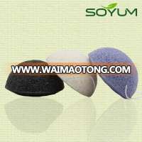 Wholesale 100% natural makeup charcoal konjac sponge comestic sponge puff